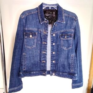 Lee Platinum Label Women's Kira Blue Denim Button Down Jean Jacket M Medium Wash